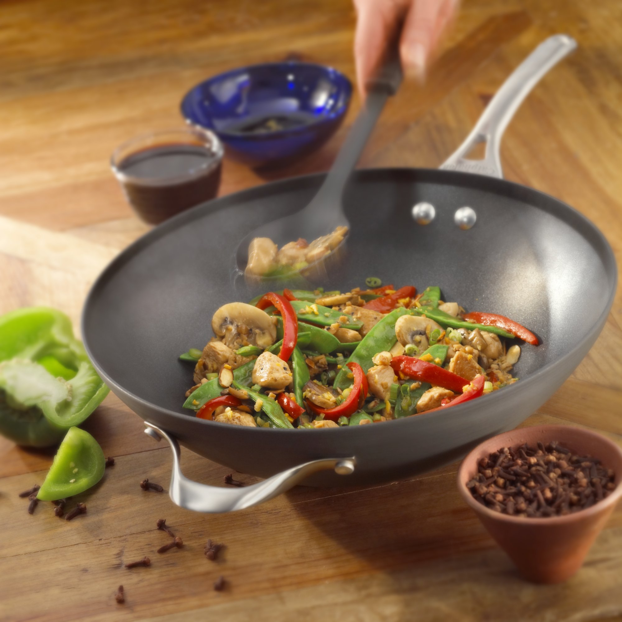 Calphalon Contemporary Nonstick 12-in. Flat Bottom Wok