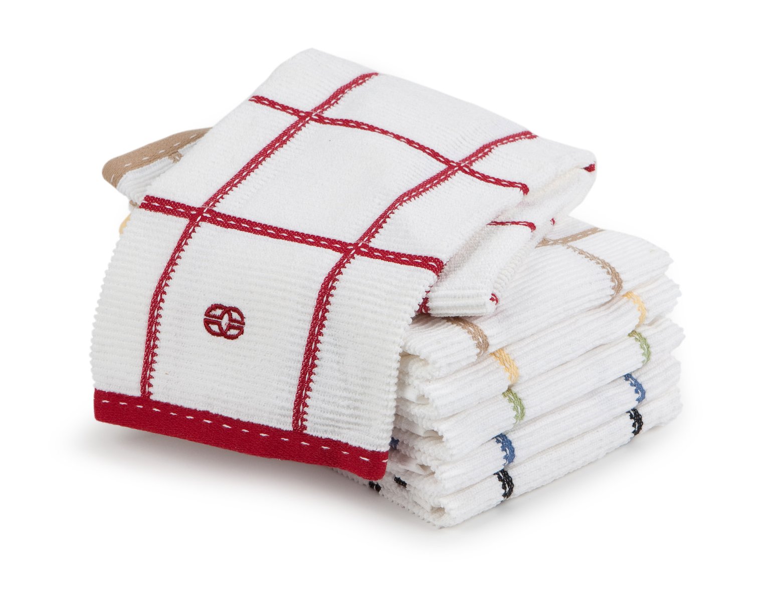  Textiles Tomato Red Checked Terry Kitchen Towel