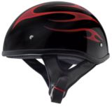 Half Helmet with Flame Design Motorcycle