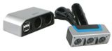 12V Two Socket Power Adapter with 2 USB