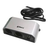 12V Two Socket Power Adapter with USB
