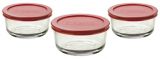 Anchor Hocking 3 Custard Cups with 3 Lids
