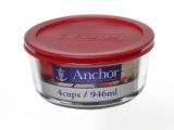 Anchor Hocking Round Glass Storage, 4-Cup