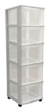 5-Drawer Deep Tower, White