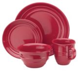 For Living Essentials Red 16-piece Dinnerw...