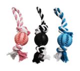 Puptreads Ball with Rope Dog Toy
