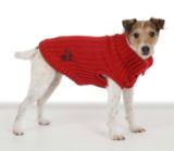 Knitted Paw Print Sweater, Red