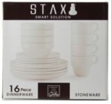 Staxx White 16-piece Dinnerware Set