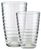Ribbed Glass Tumbler Set, 18-Pcs