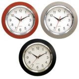 Silver Bezel Round Clock, 10