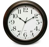 Round Walnut Finish Wooden Clock