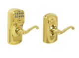 Schlage Electronic Lever, Polished Brass