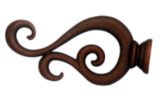 Scroll Finial and Rod Set, Brushed Sienna