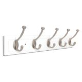 Bulldog White and Satin Nickel Hook and Ra...
