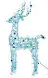 Pre-Lit LED Standing Reindeer with Mirrors Wireform, Pure White, 36-in