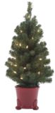 Pre-Lit Potted Tree, 24-in