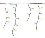 NOMA 70-Mini Outdoor LED Icicle Christmas Lights, Multi-Colour