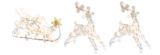 Pre-Lit Reindeer with Sleigh Wireform, 24-in