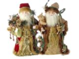 16-in Gold Santa Tree Topper, Assorted
