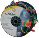 200 Outdoor C6 LED Light String on Rewind Wheel, Assorted Colours