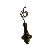Atron Black Ceramic Fan Pull with 12-in Chain