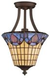 For Living Norwich 3-Light Tiffany Semi-Fl...