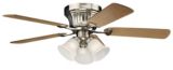 For Living Tuscan Brushed Nickel Ceiling Fan, 42-in