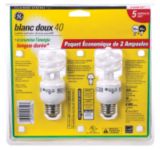 GE Soft White Bulb 2-pack, 10W Mini