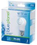Blue Planet 15 W Covered A-line Spiral Light Bulb, 2 pack