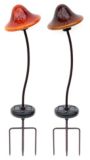 Lampes solaires de jardin, champignon, paq. 2