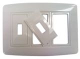Euroloft White 3 Gang Retro Fit Plate