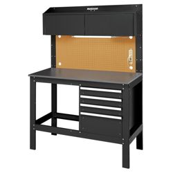 ... workbench heavy duty workbench features rigid pegboard wall for