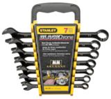 Stanley Black Chrome Metric Combination Wrench Set, 7-piece