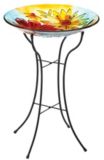Glass Flower Bird Bath
