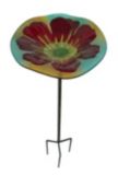 Bain d'oiseaux sur piquet, verre/m�tal