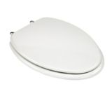 Elongated Wood Toilet Seat, Nickel