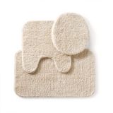 Texmade 3-piece Bath Mat Set, Light Beige