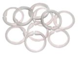 Shower Curtain Plastic Rings, White