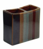 Striped Ceramic Toothbrush Holder