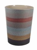 Striped Ceramic Wastecan