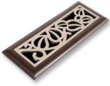 Plastic Floor Register, Vine Satin Nickel