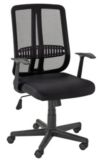 Chaise de bureau en filet, noire