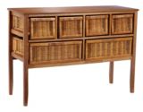 Console en rotin clair For Living, 6 tiroirs