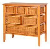 Commode en osier, 6 tiroirs
