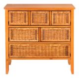 Commode en osier, 6 tiroirs
