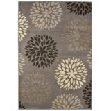 5x8' Garden Bud Grey Area Rug