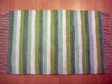 Multi Stripe Green Chindi Mat, 24x40-inch