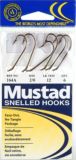 Mustad Kirby Snelled Bronze Hooke