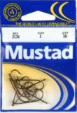 Mustad Kirby Snelled Bronze Ringed Hook