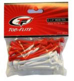 Top-Flite Wood Tees, Red/White